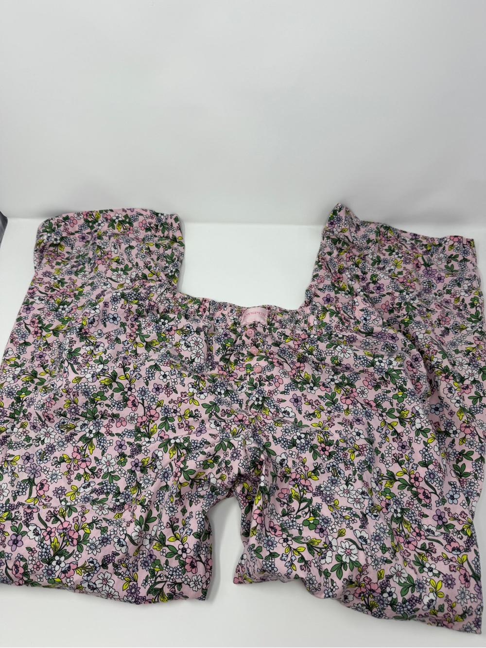 Women’s Stawberry Smoothie Floral Pink Elastic Pajama Waist Bottoms Joyspun